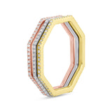 0.54ct 14k Three-tone Gold Diamond Eternity Lady's Ring 3-pc Size 6.5
