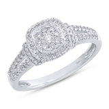 0.43ct 14k White Gold Diamond Cluster Engagement Ring
