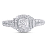 0.43ct 14k White Gold Diamond Cluster Engagement Ring