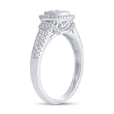0.43ct 14k White Gold Diamond Cluster Engagement Ring