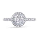 0.35ct 14k White Gold Diamond Cluster Engagement Ring
