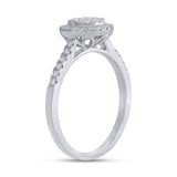 0.35ct 14k White Gold Diamond Cluster Engagement Ring