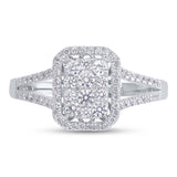 0.40ct 14k White Gold Diamond Cluster Engagement Ring