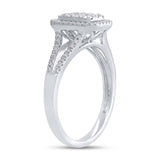 0.40ct 14k White Gold Diamond Cluster Engagement Ring