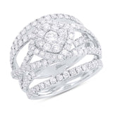 2.20ct 14k White Gold Diamond Cluster Lady's Ring