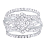 2.20ct 14k White Gold Diamond Cluster Lady's Ring