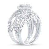 2.20ct 14k White Gold Diamond Cluster Lady's Ring