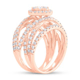 2.20ct 14k Rose Gold Diamond Cluster Lady's Ring