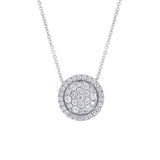 0.48ct 14k White Gold Diamond Pave Circle Necklace