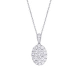 0.79ct 14k White Gold Diamond Pave Oval Necklace