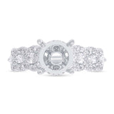 0.89ct 18k White Gold Diamond Semi-mount Ring for 2.00ct Center