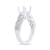 0.89ct 18k White Gold Diamond Semi-mount Ring for 2.00ct Center