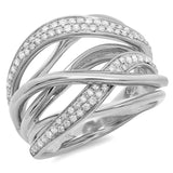 0.52ct 14k White Gold Diamond Bridge Ring Size 7.75