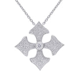0.67ct 14k White Gold Diamond Pave Cross Necklace