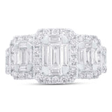 1.75ct 14k White Gold Diamond Baguette Lady's Ring Size 6.5