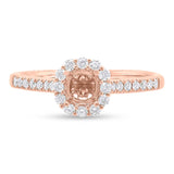 0.34ct 18k Rose Gold Diamond Semi-mount Ring for 0.50ct Center
