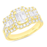 1.75ct 14k Yellow Gold Diamond Baguette Lady's Ring