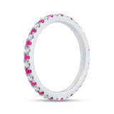0.19ct Diamond and 0.25ct Ruby 14k White Gold Eternity Lady's Band