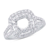 0.90ct 18k White Gold Diamond Semi-mount Ring Size 6.75