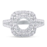 0.90ct 18k White Gold Diamond Semi-mount Ring Size 6.75