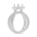 1.13ct 14k White Gold Diamond Semi-mount Ring for 5.5x5.5mm Center