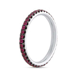 0.73ct 14k White Gold Ruby Eternity Band