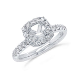 0.59ct 14k White Gold Diamond Semi-mount for 5x5mm Center