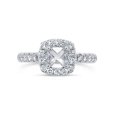 0.59ct 14k White Gold Diamond Semi-mount for 5x5mm Center