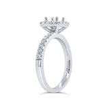 0.59ct 14k White Gold Diamond Semi-mount for 5x5mm Center
