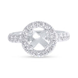0.83ct 14k White Gold Diamond Semi-mount for 1.50ct Center