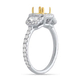 1.00ct 18k Two-tone Gold Diamond Semi-mount Ring for 6x6mm Center