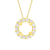 0.21ct 14k Yellow Gold Diamond Semi-mount Pendant for 0.75ct Center