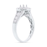 1.02ct 14k White Gold Diamond Semi-mount Ring for 0.20ct Center