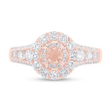 1.02ct 14k Rose Gold Diamond Semi-mount Ring for 0.20ct Center