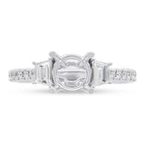 0.62ct 14k White Gold Diamond Semi-mount Ring for 1.25ct Center