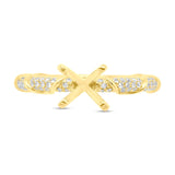 0.34ct 14k Yellow Gold Diamond Semi-mount Ring for 1.00ct Center