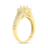 0.82ct 14k Yellow Gold Diamond Semi-mount Ring For 0.25ct Center