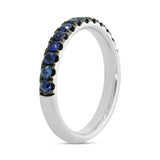 0.68ct 14k White Gold Blue Sapphire Lady's Band