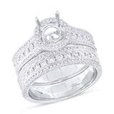 1.37ct 14k White Gold Diamond Semi-mount Ring 2-pc for 1.00ct Center