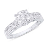 0.80ct 14k White Gold Diamond Cluster Engagement Ring