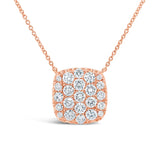 1.09ct 14k Rose Gold Diamond Pave Necklace