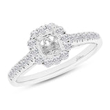 0.48ct 18k White Gold Diamond Semi-mount Ring for 0.75ct Center Size 6