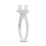 0.59ct 18k White Gold Diamond Semi-mount Ring for 1.00ct Center Size 6