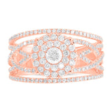 0.91ct 14k Rose Gold Daimond Lady's Ring