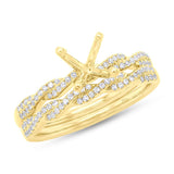 0.25ct 14k Yellow Gold Diamond Semi-mount Ring 2-Pc for 1.00ct Center