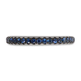 0.73ct 14k White Gold Blue Sapphire Eternity Band Size 8