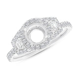 1.00ct 18k White Gold Diamond Semi-mount Ring for 1.00ct Center Size 6