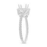 1.00ct 18k White Gold Diamond Semi-mount Ring for 1.00ct Center Size 6