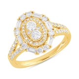 0.92ct 14k Yellow Gold Diamond Lady's Ring
