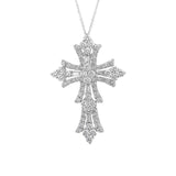1.73ct 14k White Gold Diamond Cross Necklace